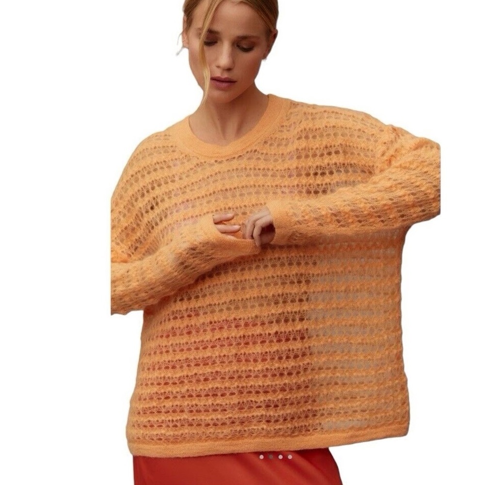 Anthropologie Pilcro Open Knit Stitch Vibrant Sweater Top Size M Pullover